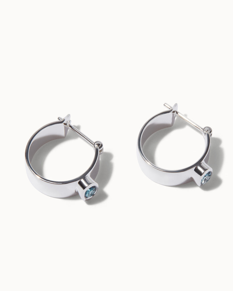 maya magal london handcrafted sterling silver and london blue topaz chroma collection hoop earrings