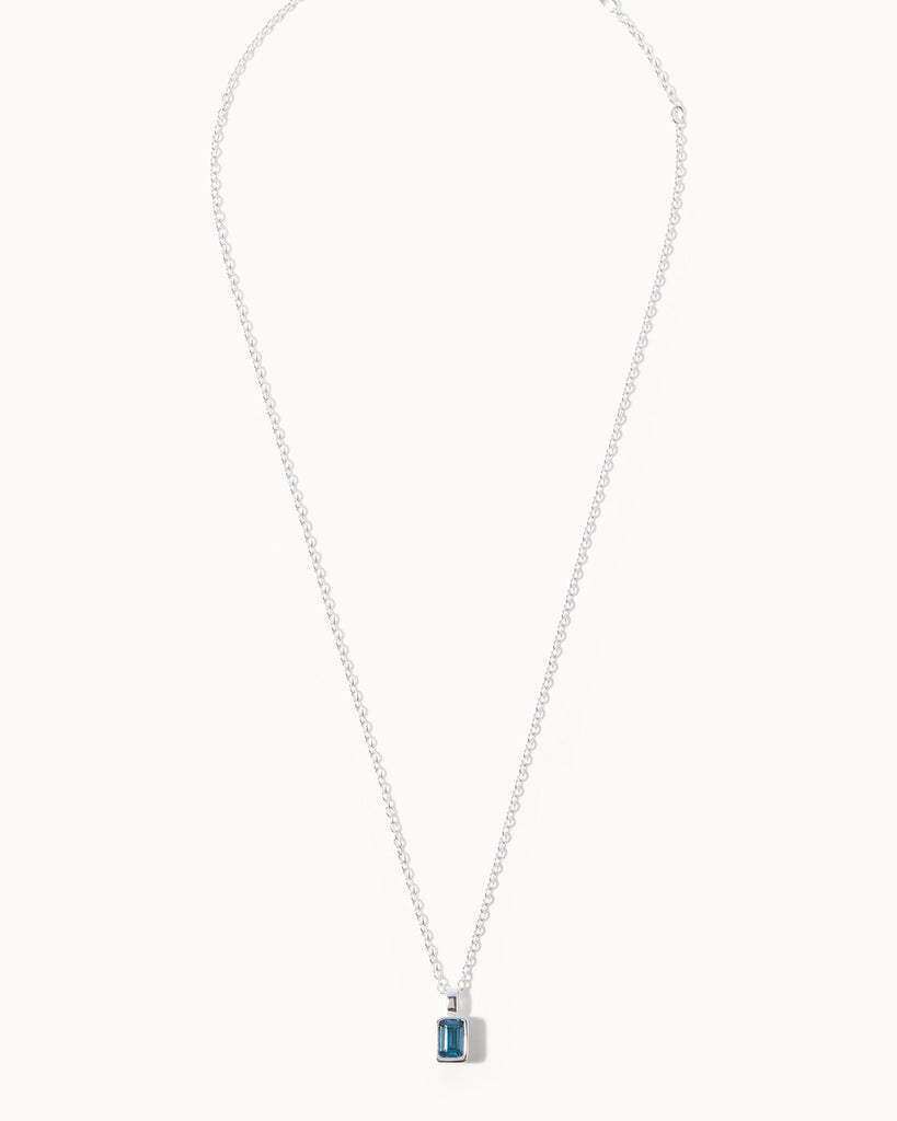 maya magal london pendant necklace in sterling silver and london blue topaz