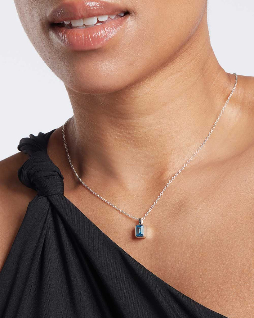 maya magal london handcrafted sterling silver london blue topaz pendant - chroma collection