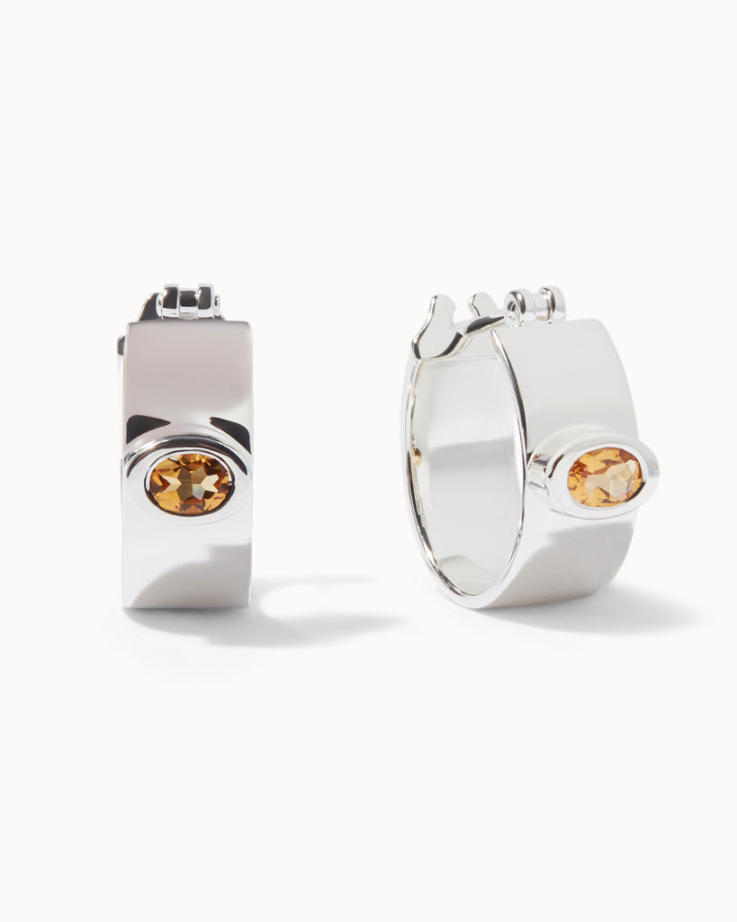 maya magal london chroma collection sterling silver and citrine hoop earrings