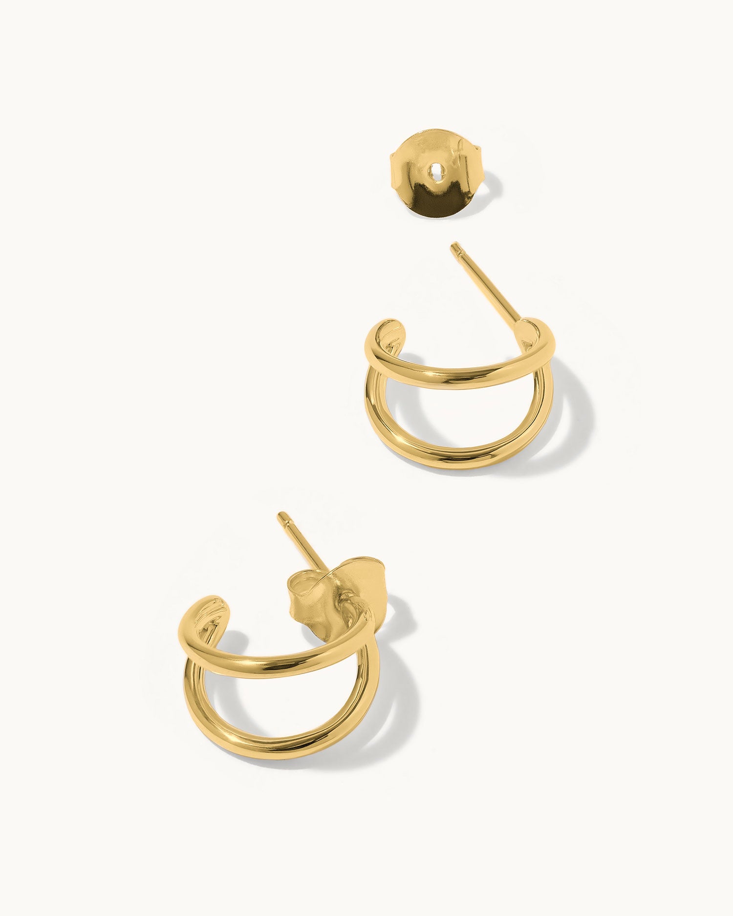 Double Huggie Hoop Earrings