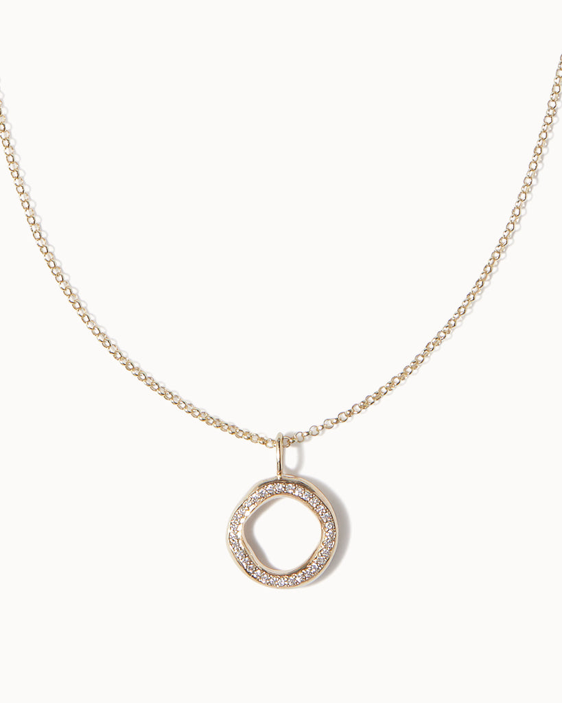 maya magal london handcrafted solid gold organic and white diamond pave pendant made in London