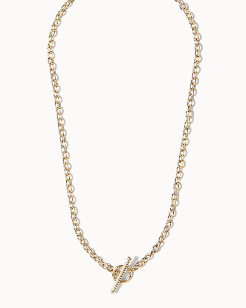 Fob Curb Chain Necklace in Gold | Medley Jewellery