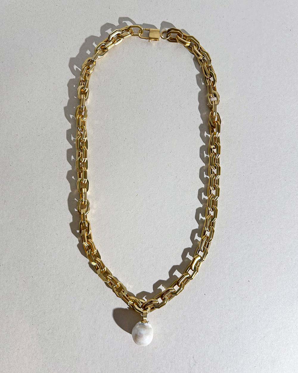 MM STUDIO Baroque Pearl Chain Necklace