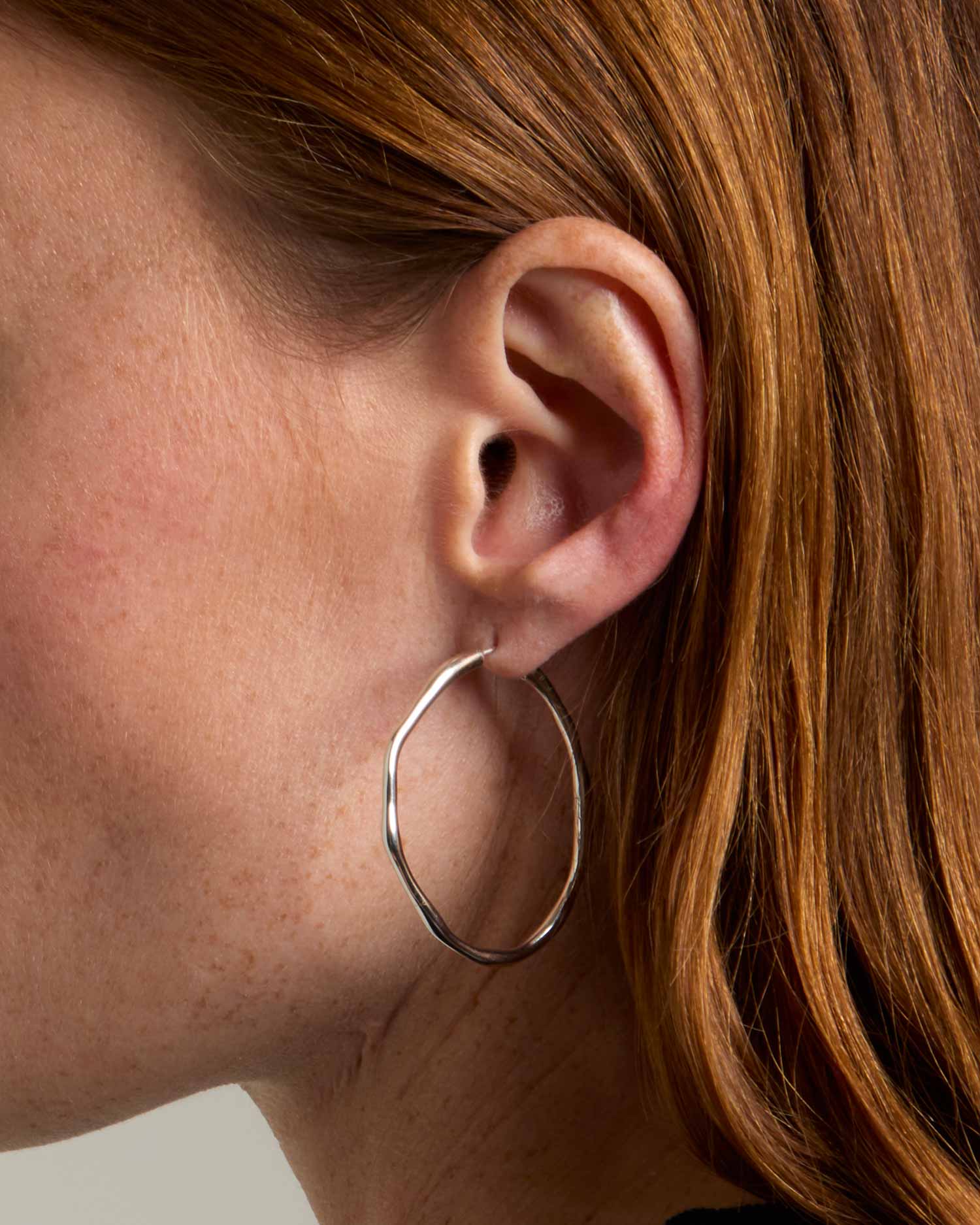 Large Organic Hoop Earrings