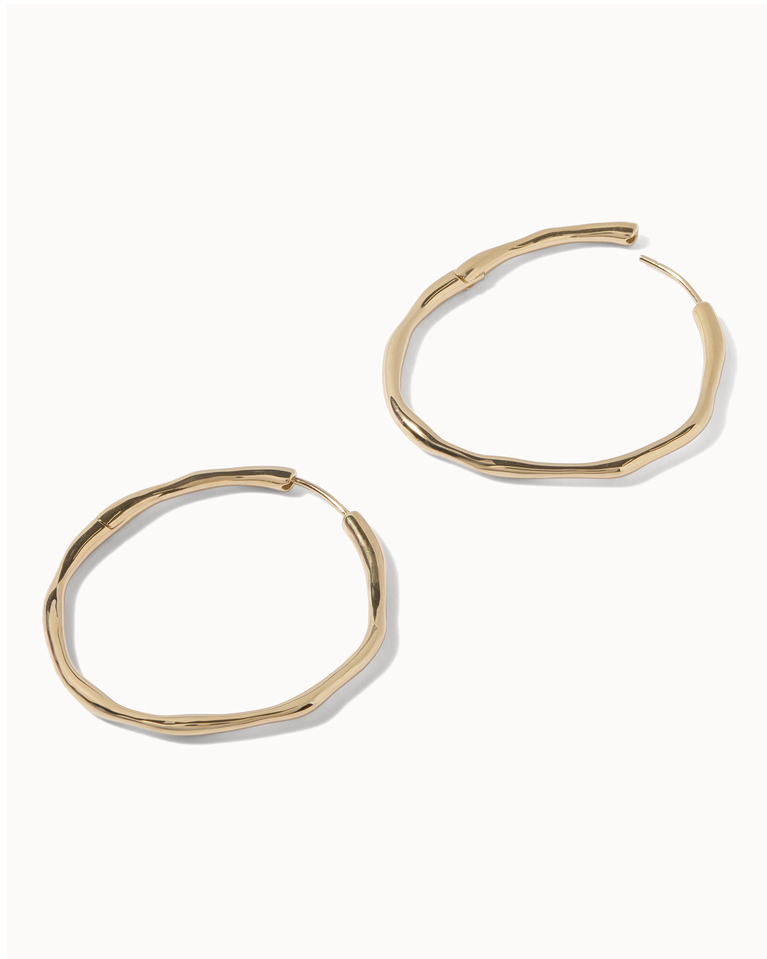 Large Organic Hoop Earrings