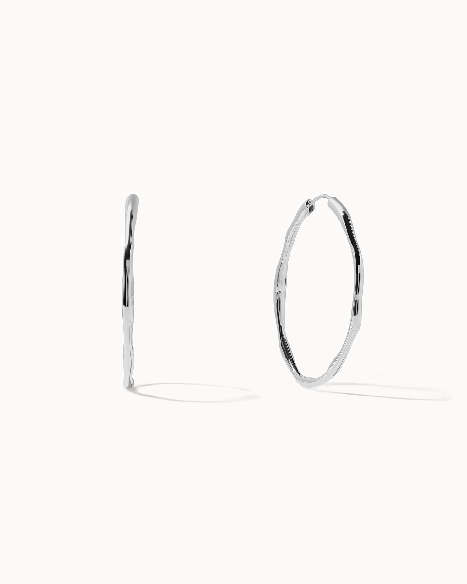 Large Organic Hoop Earrings