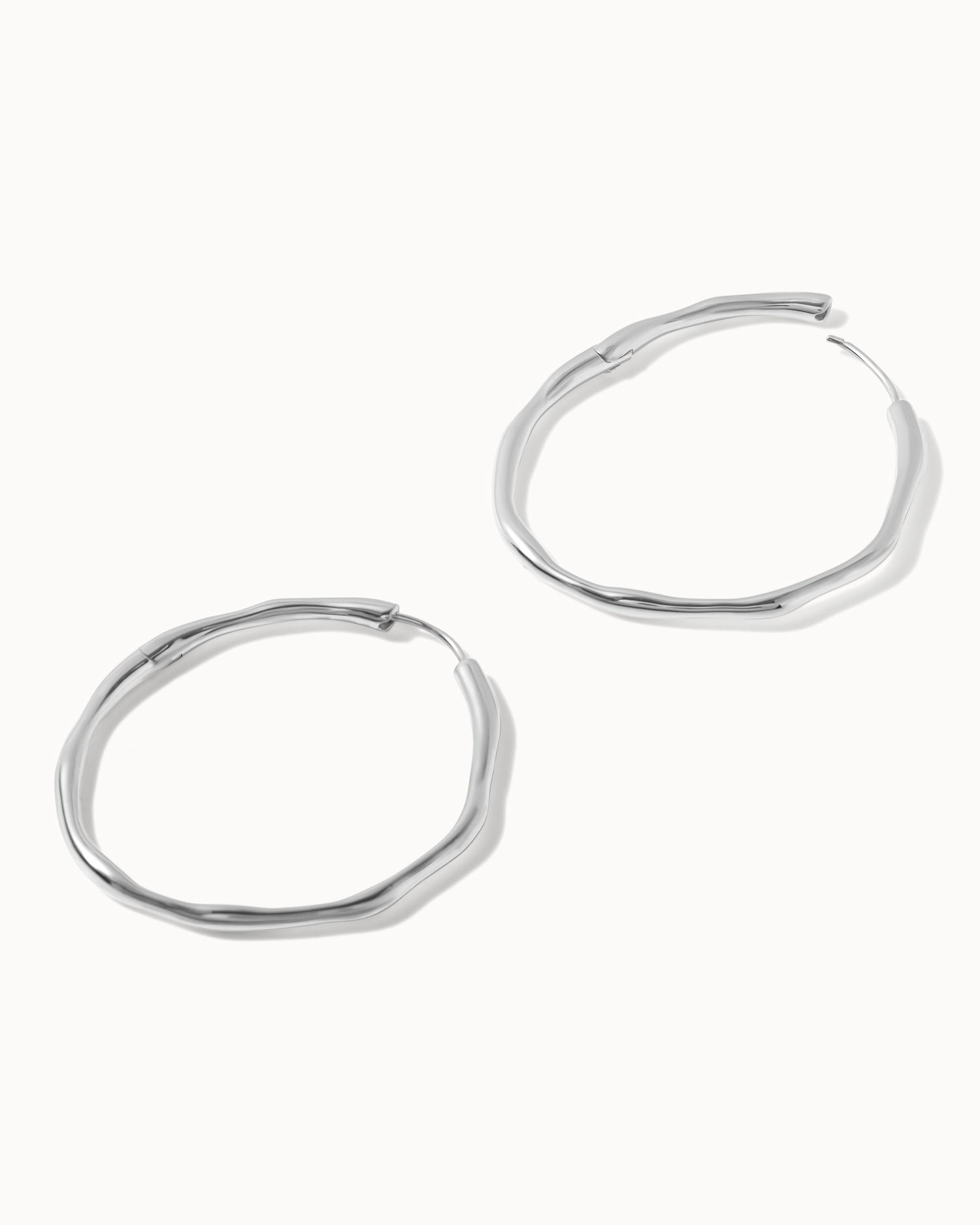 Large Organic Hoop Earrings