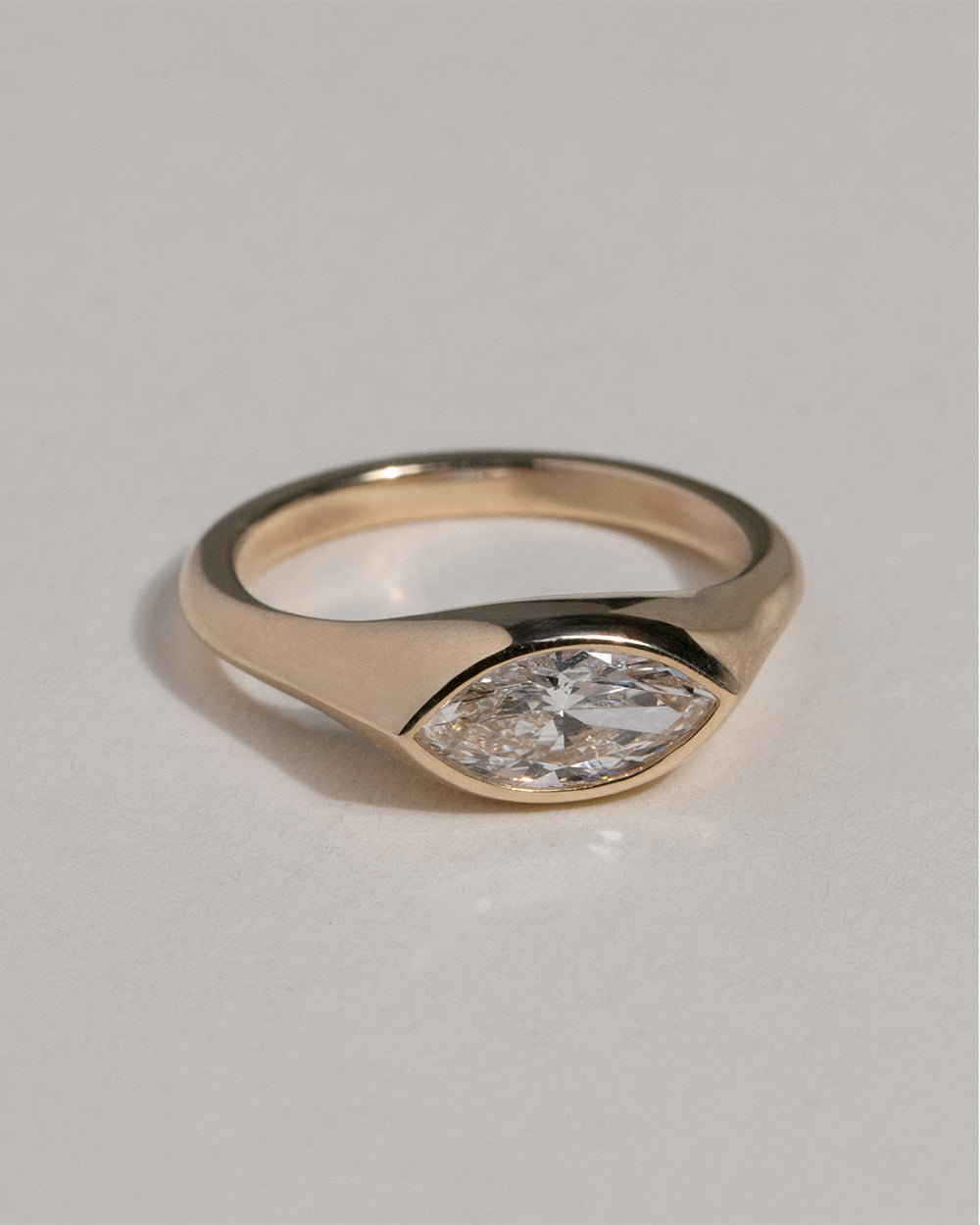 Marquise Cut Lab Grown Diamond Signet Ring