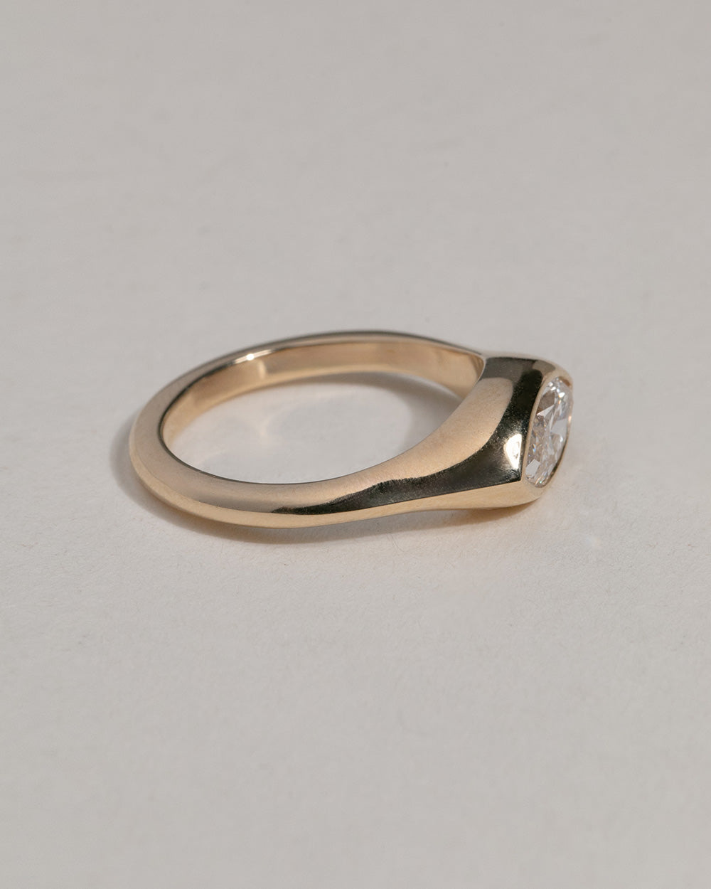 9ct Yellow Gold 1.04ct Marquise Cut Lab Grown Diamond Signet Ring