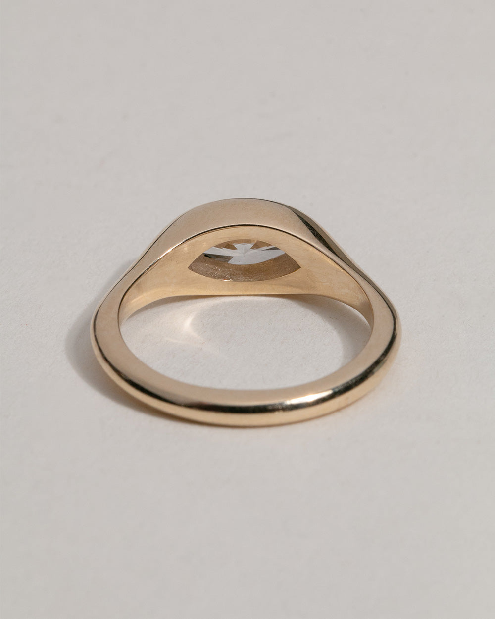 9ct Yellow Gold 1.04ct Marquise Cut Lab Grown Diamond Signet Ring