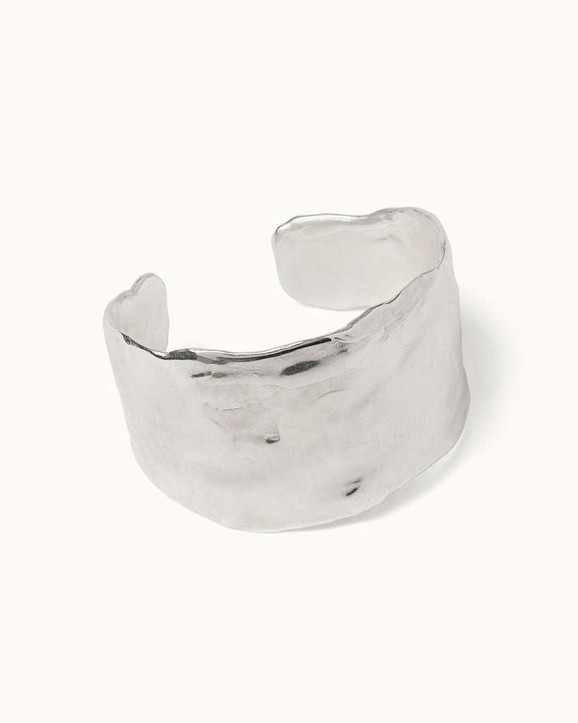 recycled silver cuff bracelet handcarved at maya magal london atelier