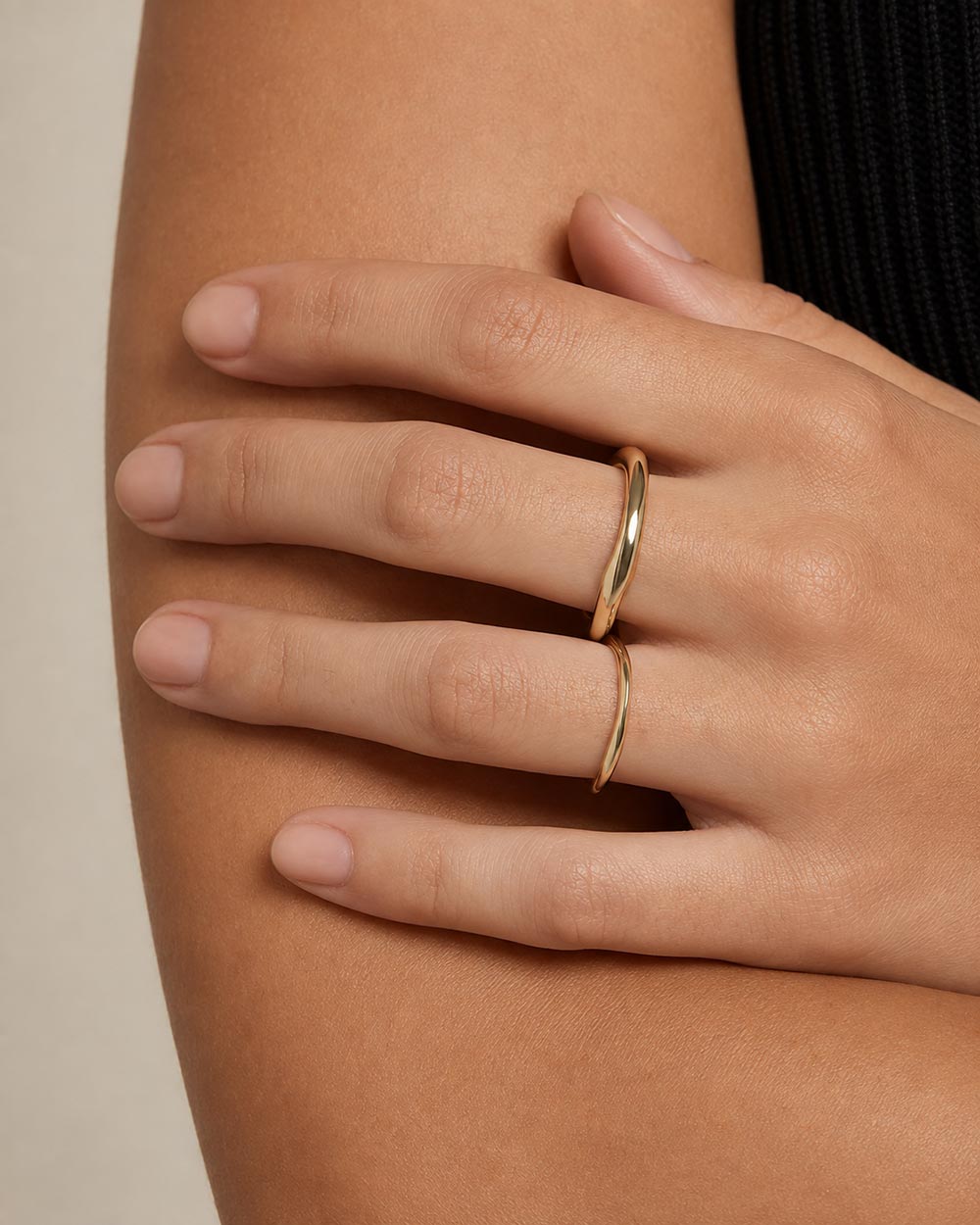 Solid Gold Organic Light Ring
