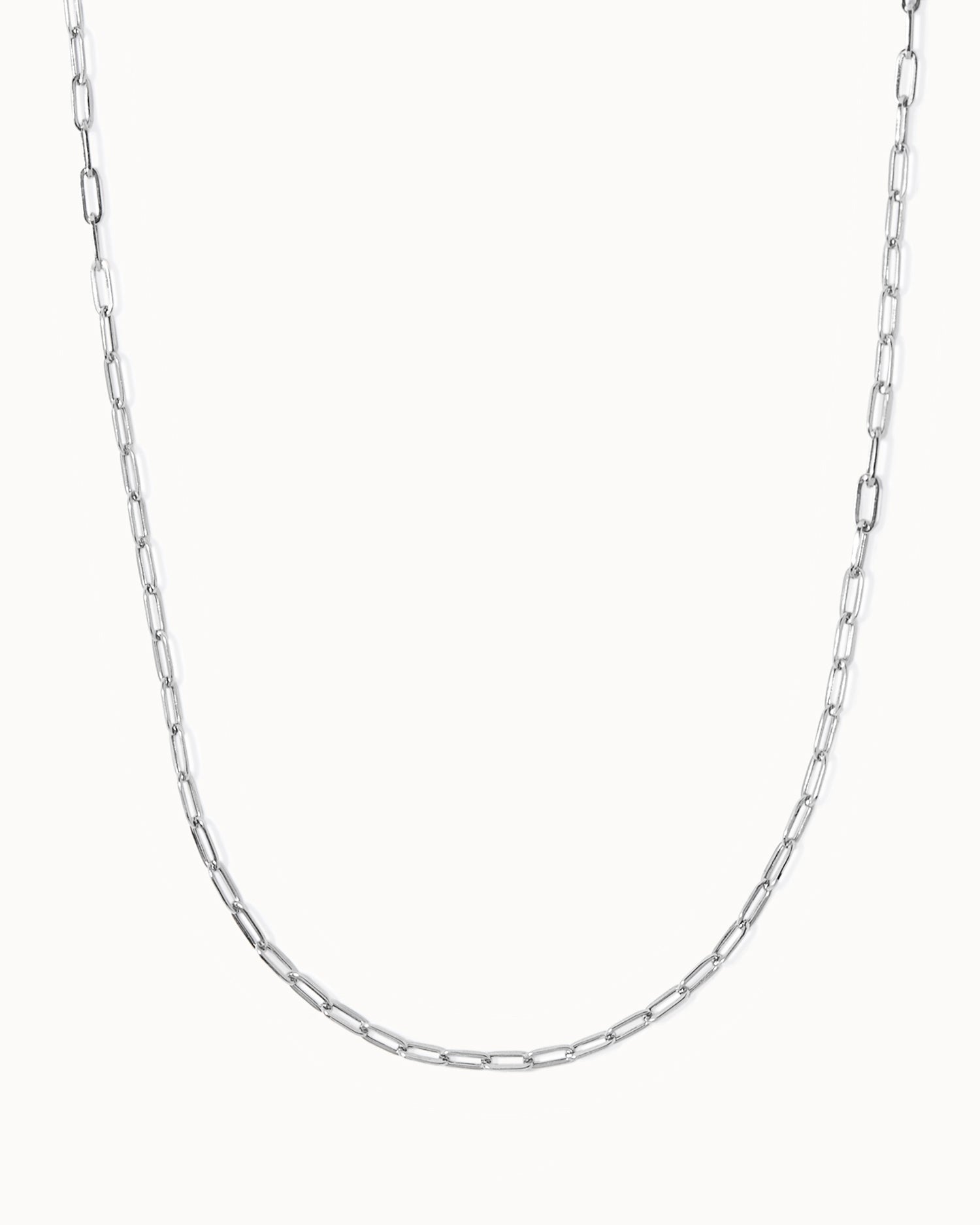 Solid White Gold Paper Chain Necklace