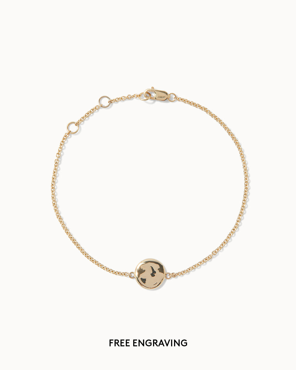 Engravable Circle Charm Bracelet