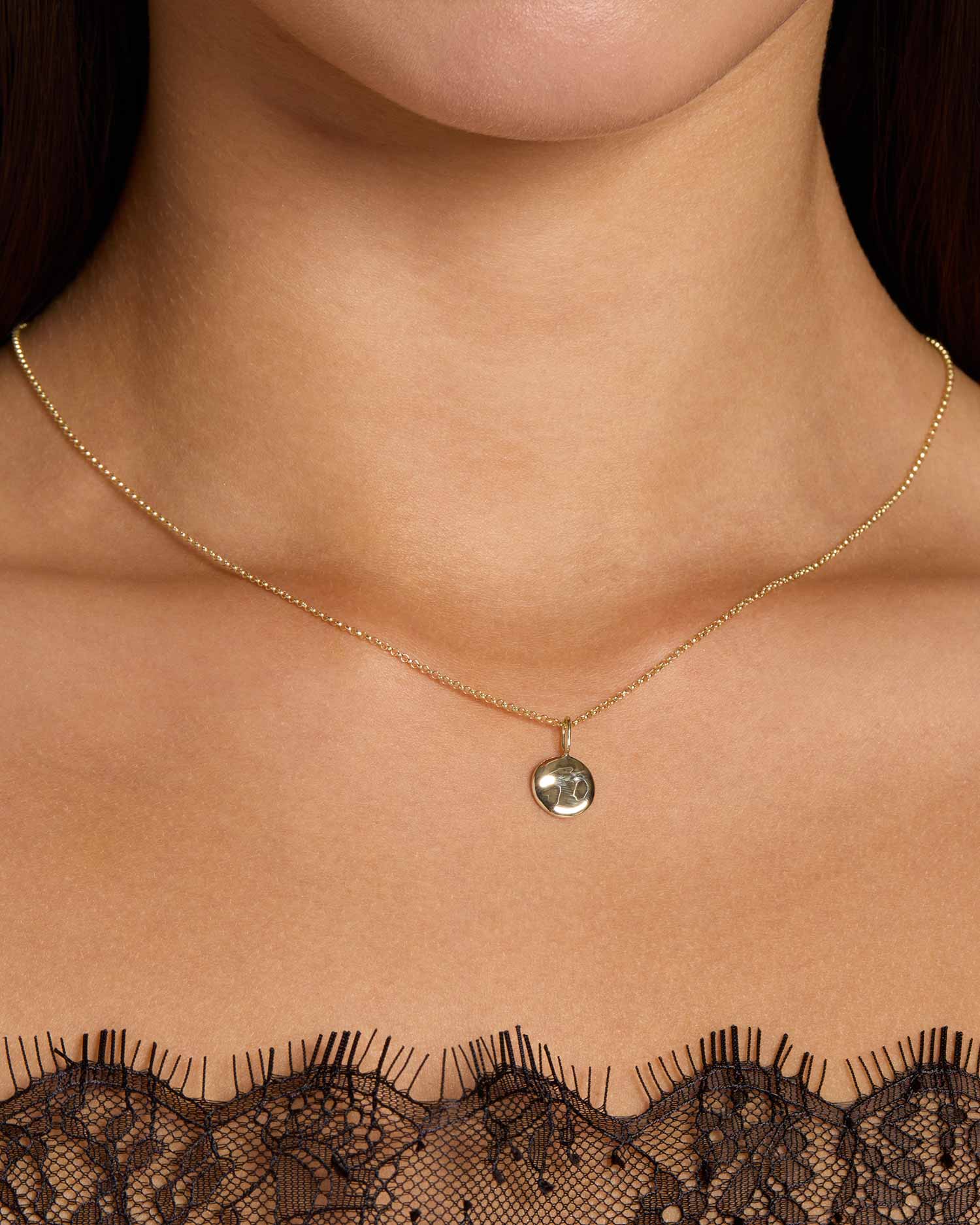 Engravable Circle Charm Necklace