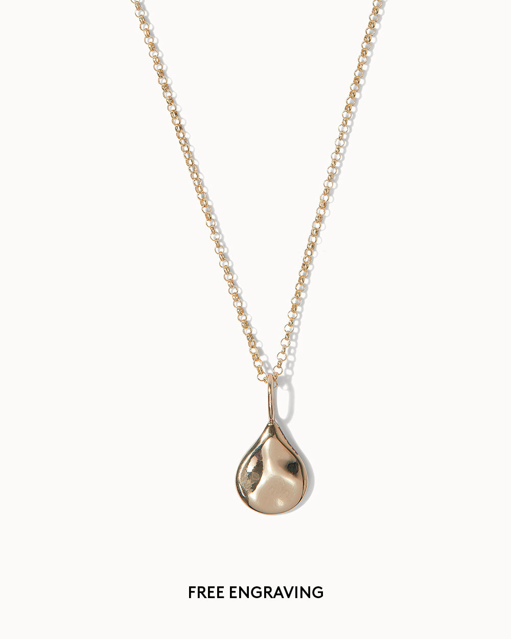 Engravable Drop Charm Necklace