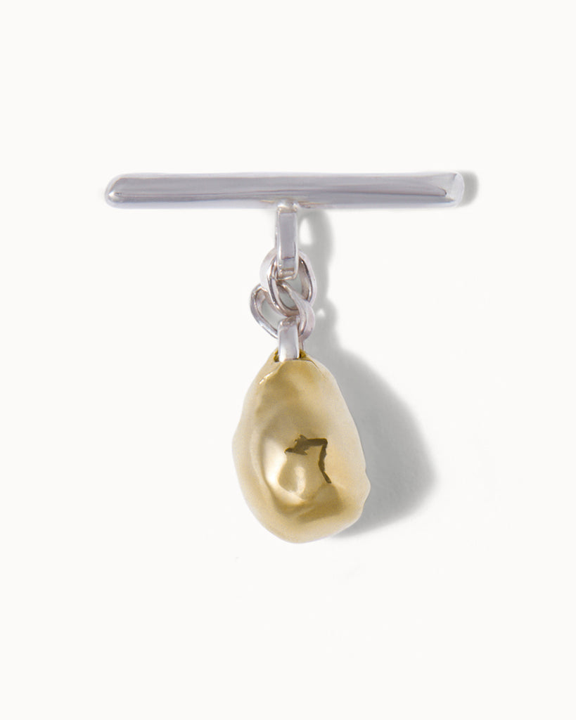 recycled silver and gold drop charm handmade in london by maya magal
