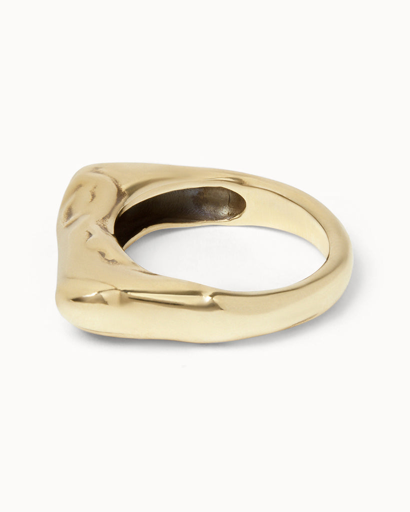 sustainably made solid gold chunky ring at maya magal jewellery