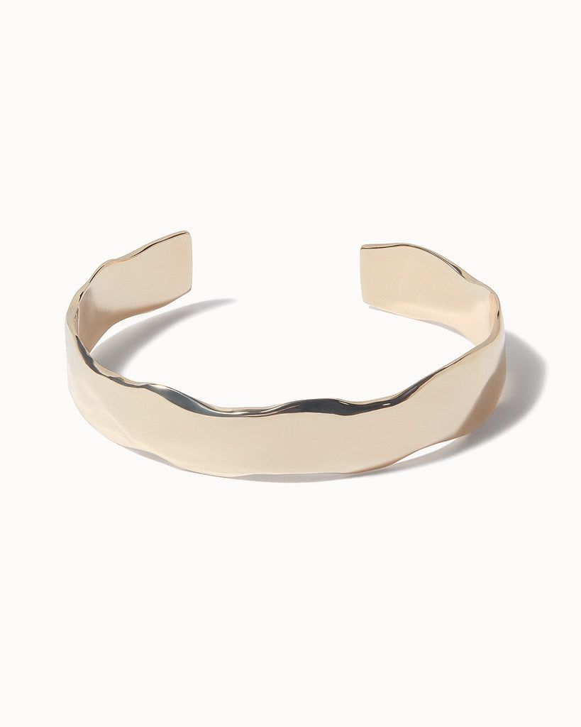 Maya magal london hand-carved signature organic bangle bracelet made in recycled 9ct solid gold