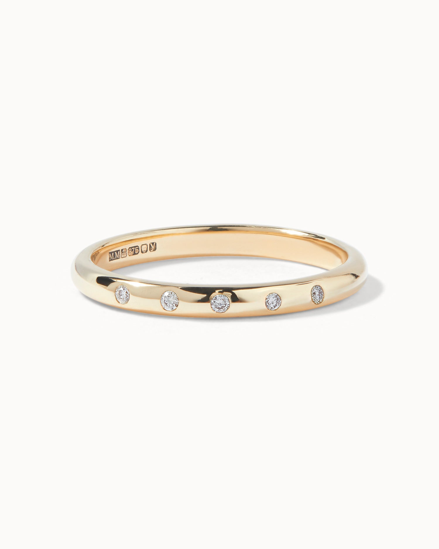 Solid Yellow Gold Five Stone Diamond Ring