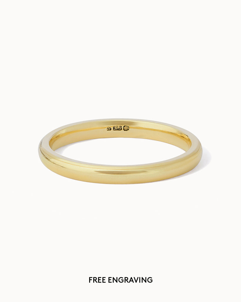 9ct Solid Gold Classic Ring - 2mm Band handmade in London by Maya Magal sustainable jewellery brand