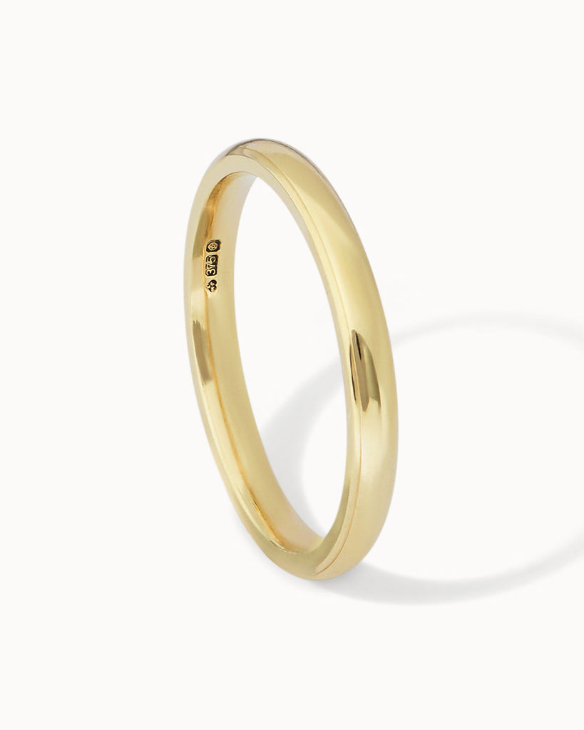 9ct Solid Gold Classic Ring - 2mm Band handmade in London by Maya Magal wedding jewellery brand