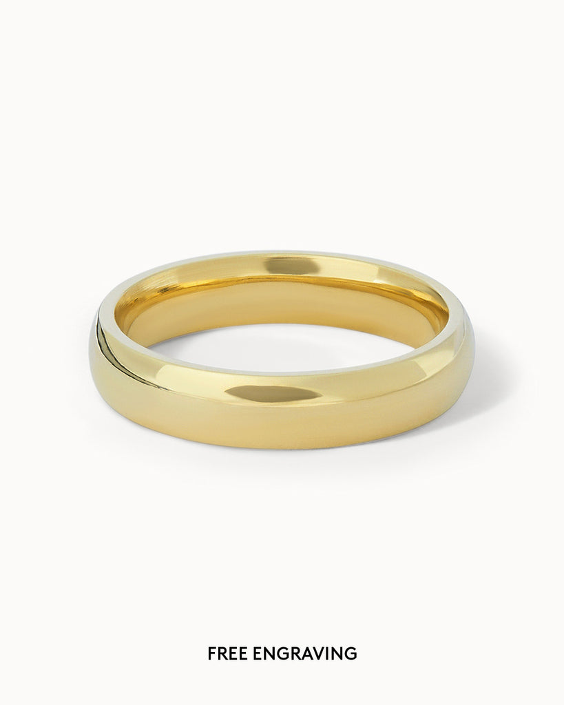 9ct Solid Gold Classic Ring - 4mm Band handmade in London by Maya Magal sustainable jewellery brand