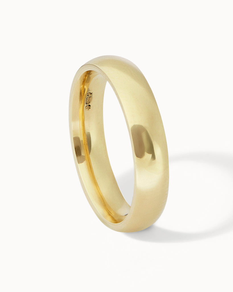 9ct Solid Gold Classic Ring - 4mm Band handmade in London by Maya Magal wedding jewellery brand