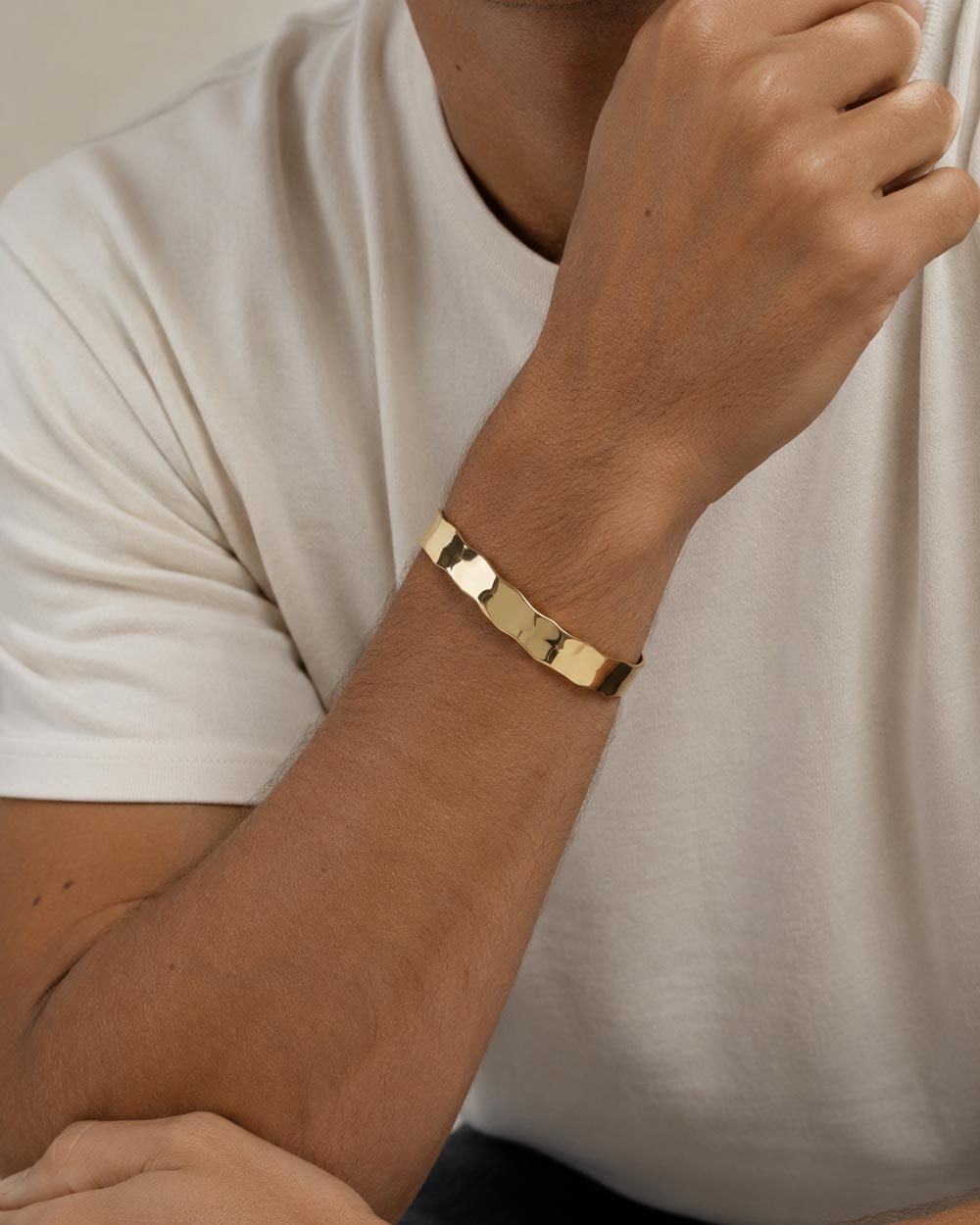 Solid Gold Signature Organic Bangle