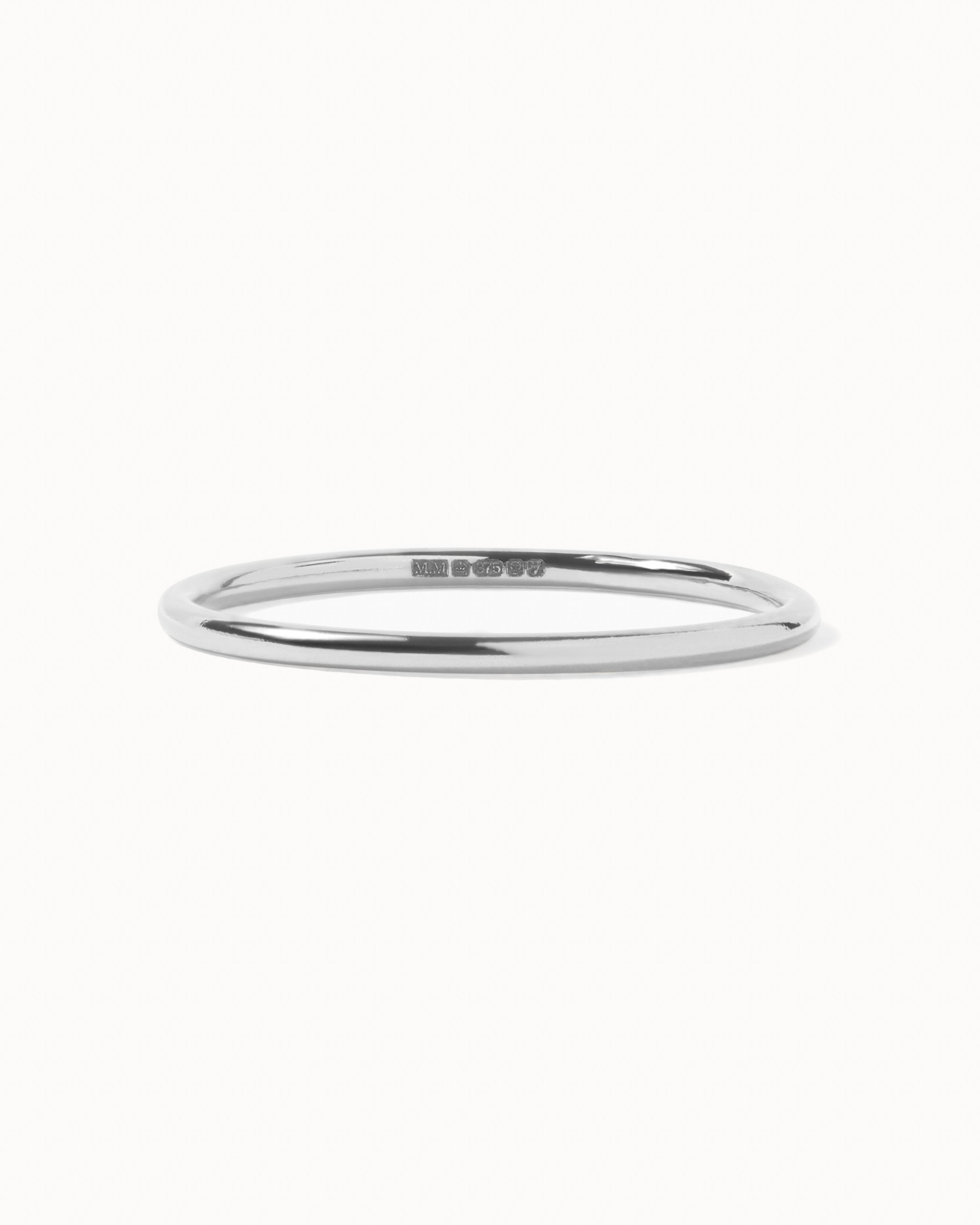 Solid White Gold Thin Band