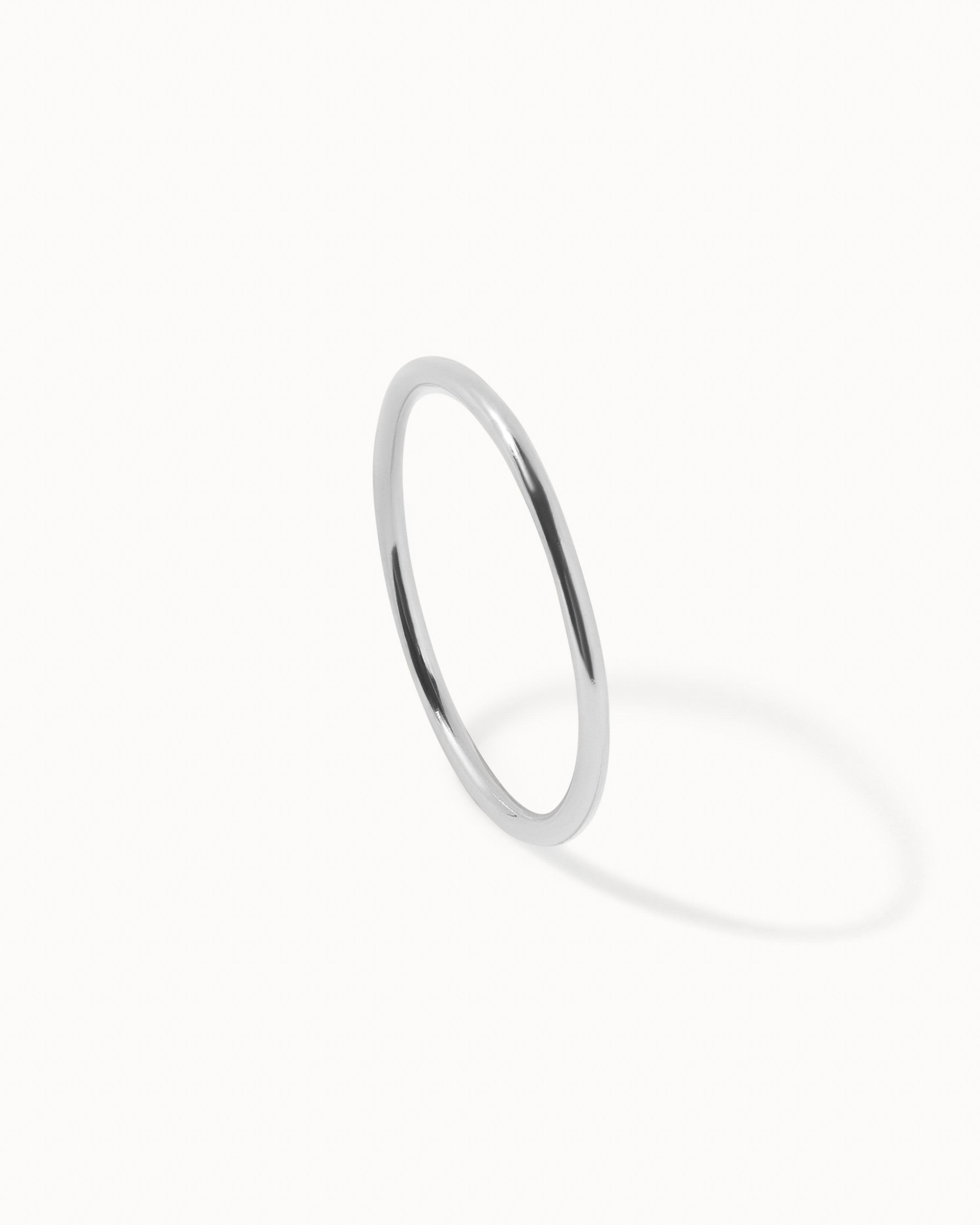 Solid White Gold Thin Band