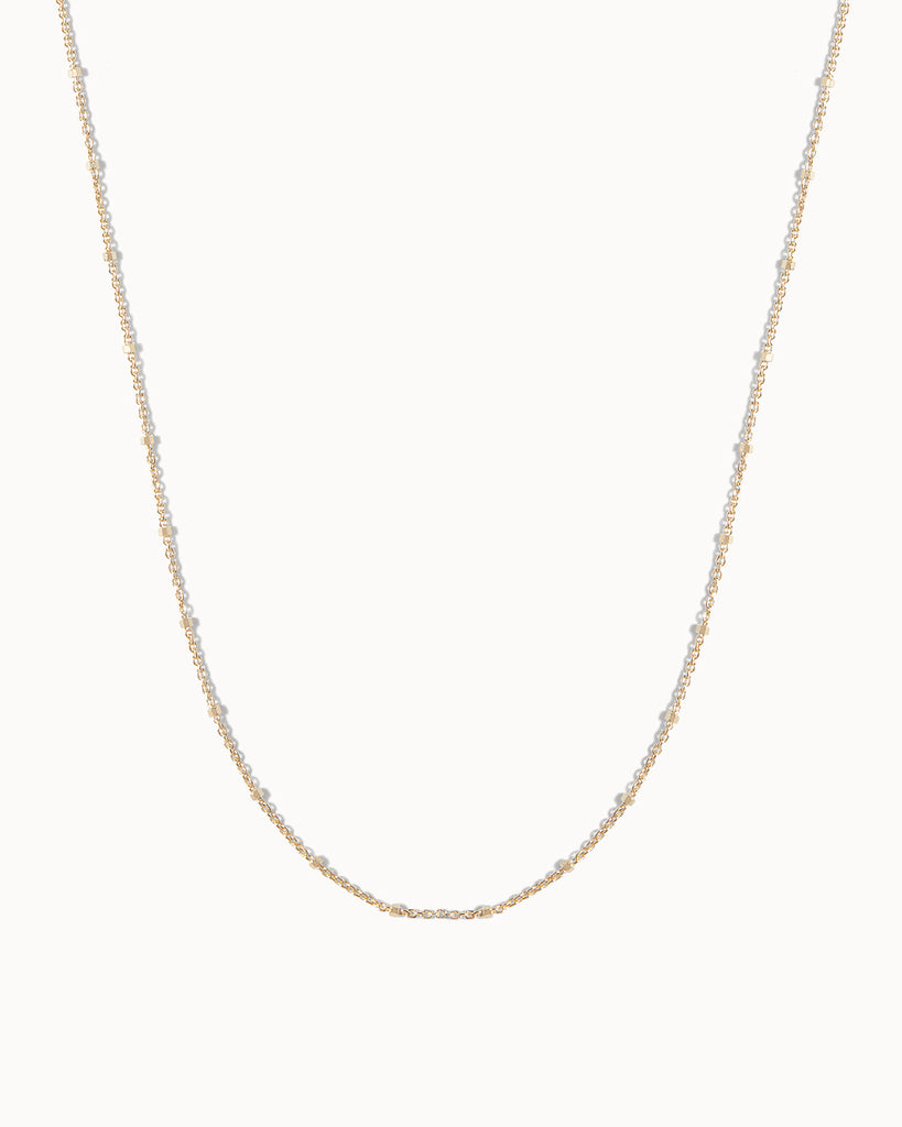 18ct gold plated trace and cube chain necklace by maya magal london