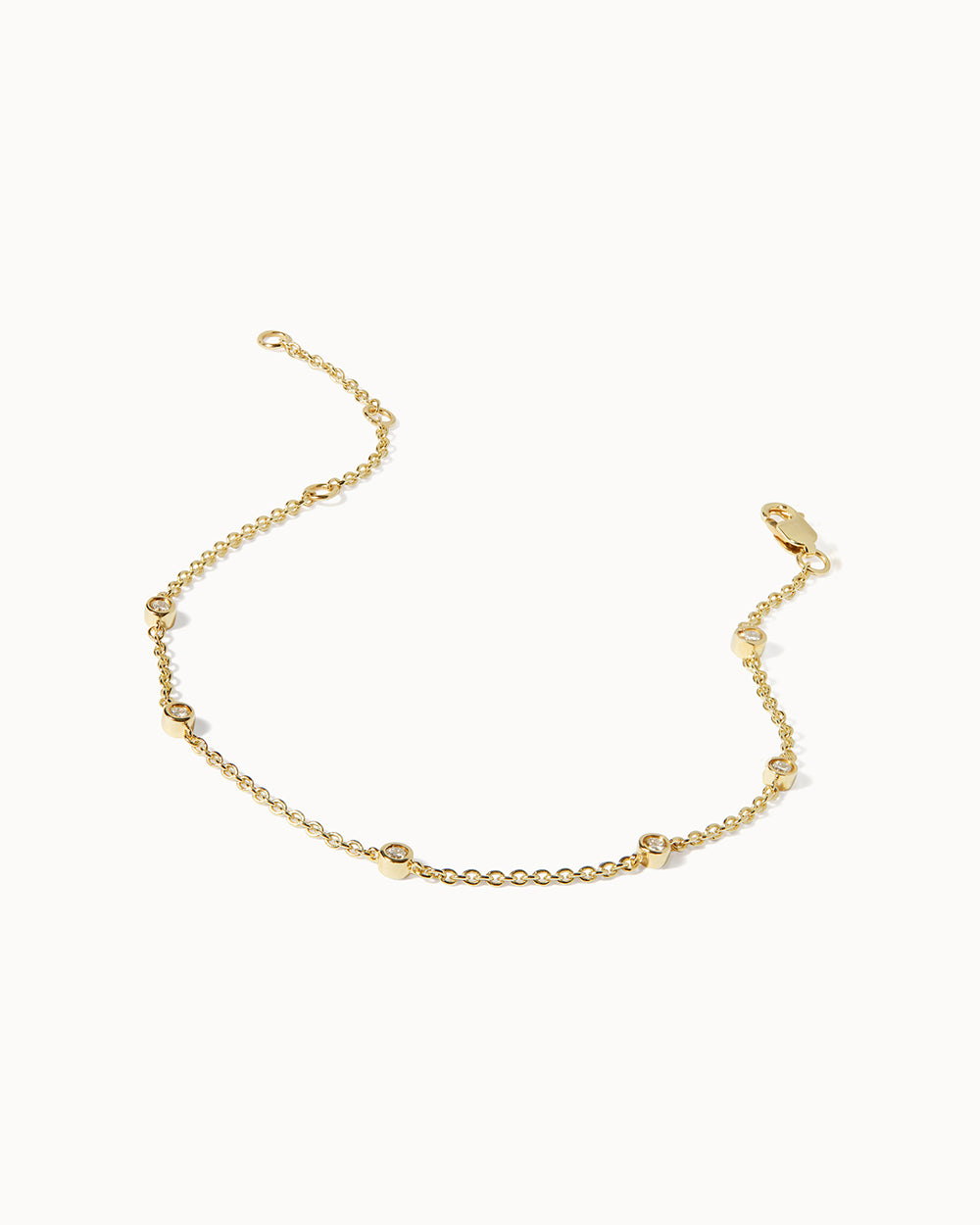 April Diamond Birthstone Station Bracelet