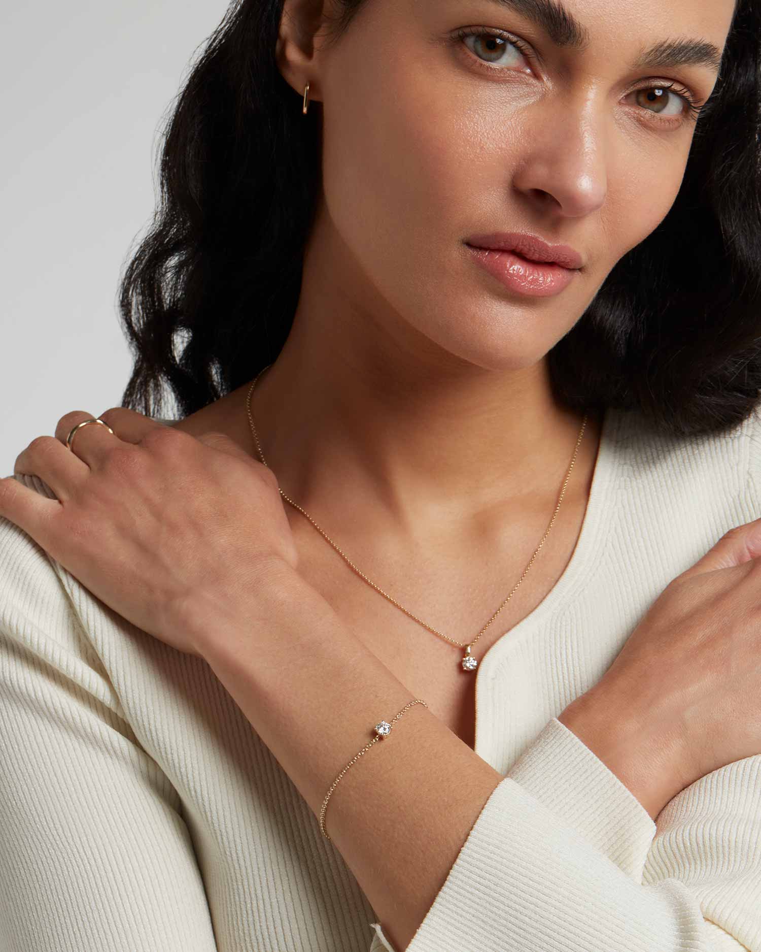 Astar 0.5ct Lab Grown Diamond Necklace and Bracelet Set