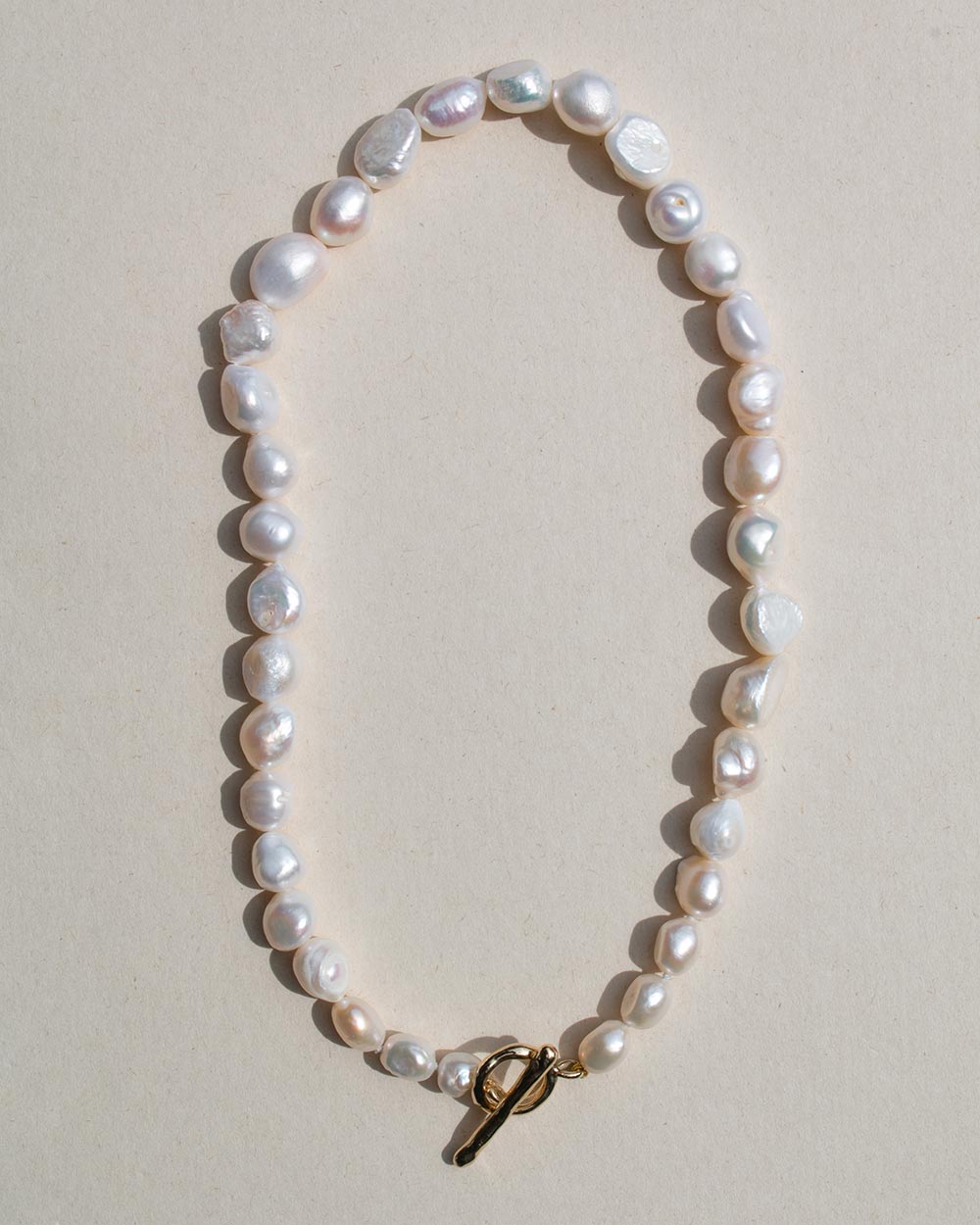 Baroque Pearl T-Bar Necklace
