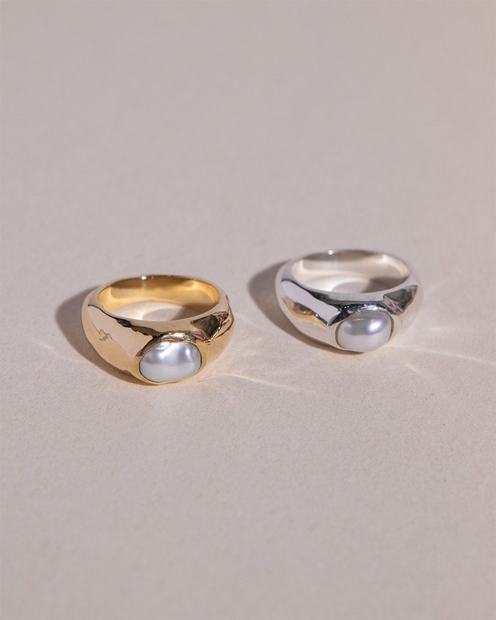 Baroque Pearl Signet Ring in Sterling Silver | Maya Magal