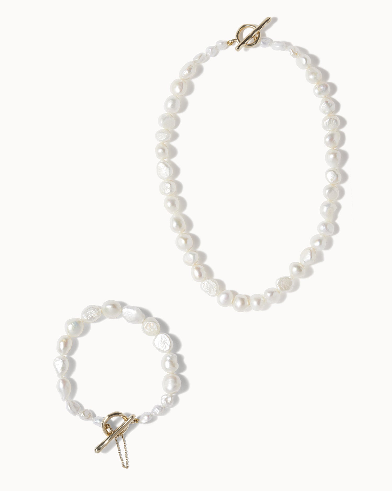 Baroque Pearl Necklace and Bracelet Set
