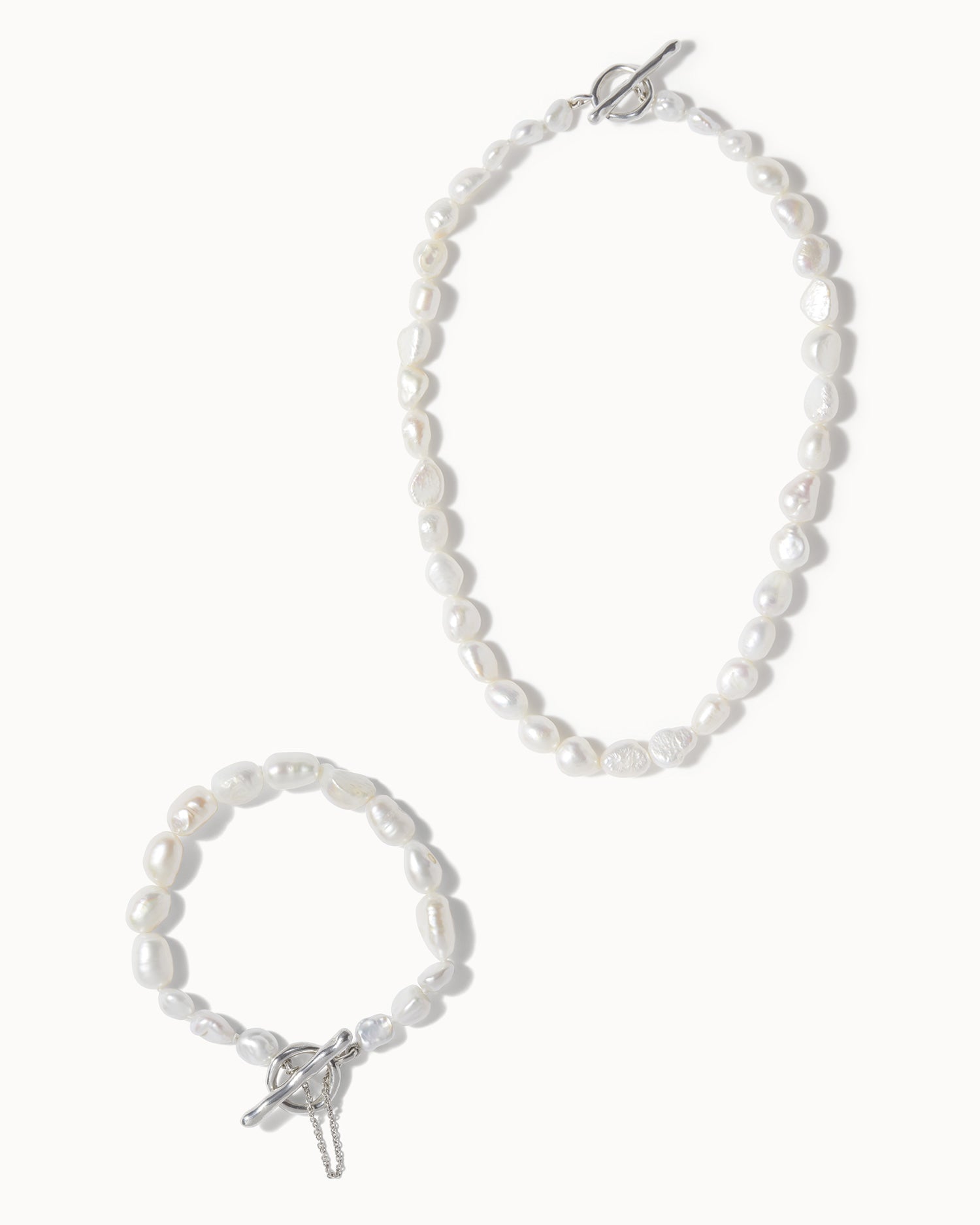 Baroque Pearl Necklace and Bracelet Set