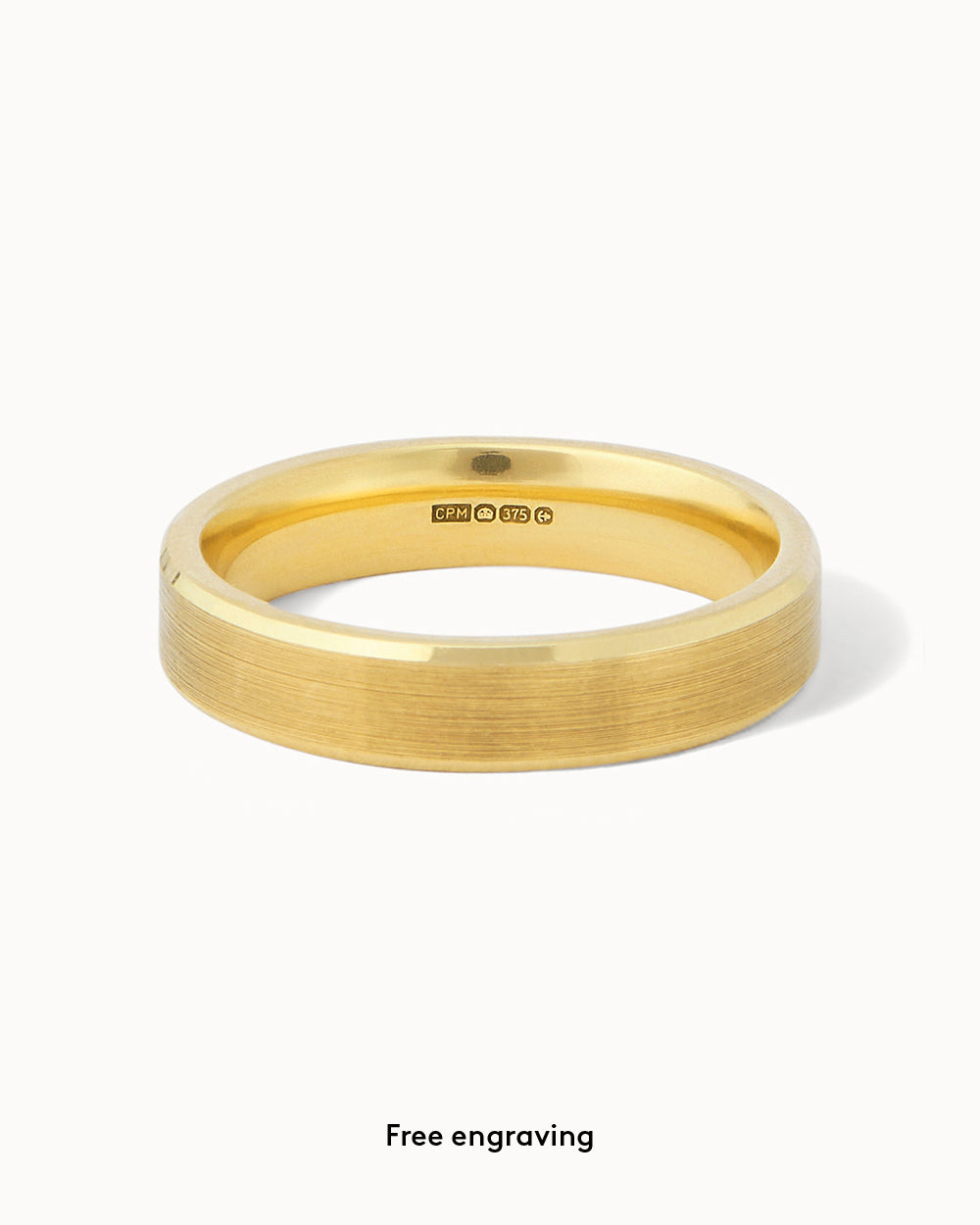 18ct Yellow Gold Bevelled Edge Ring - 4mm Band