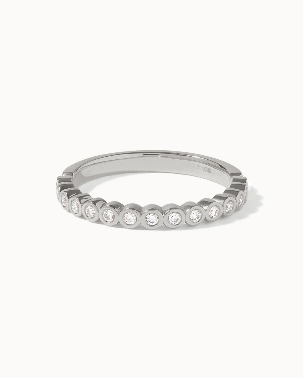 Platinum Bezel Diamond Half Eternity Ring