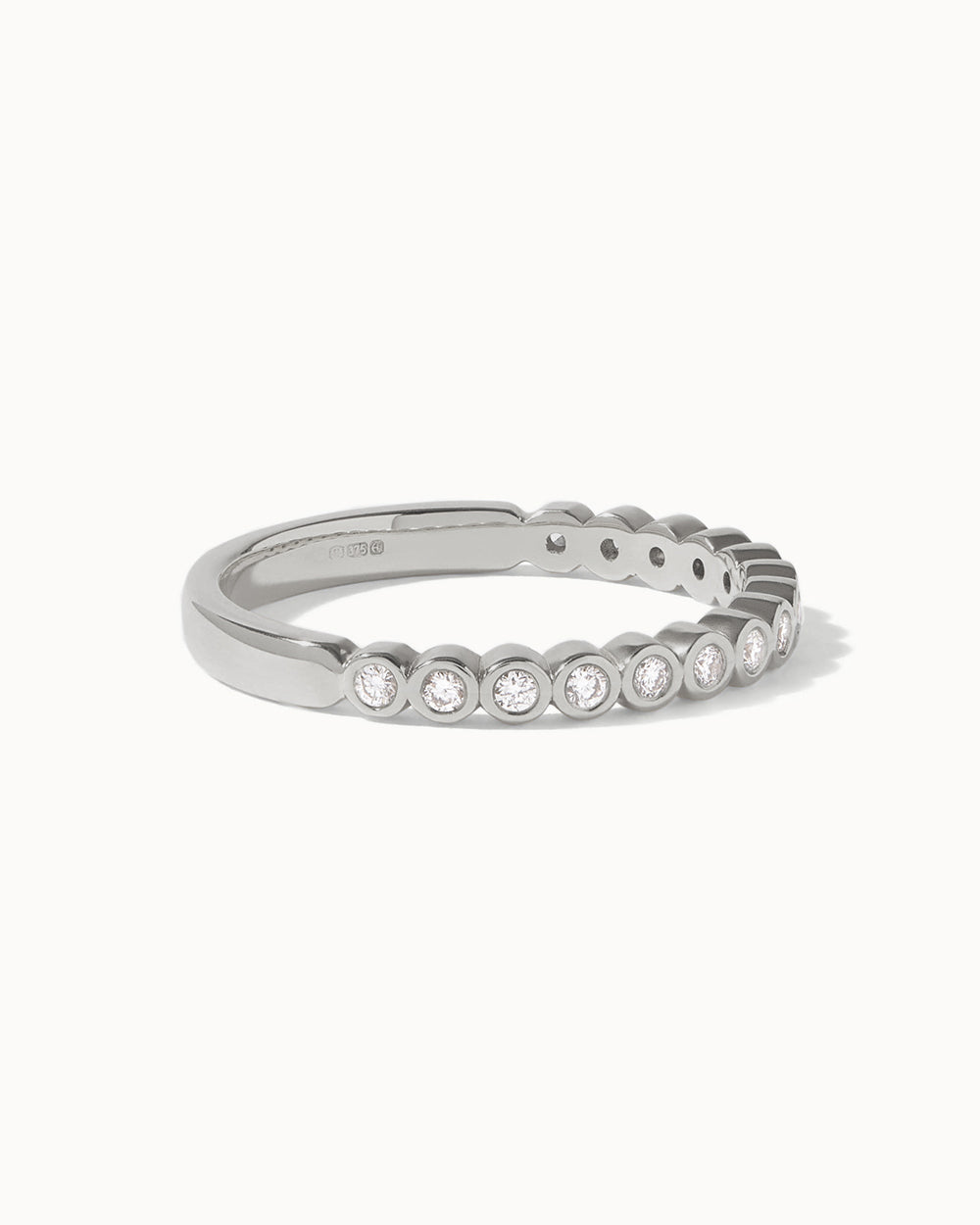 Platinum Bezel Diamond Half Eternity Ring