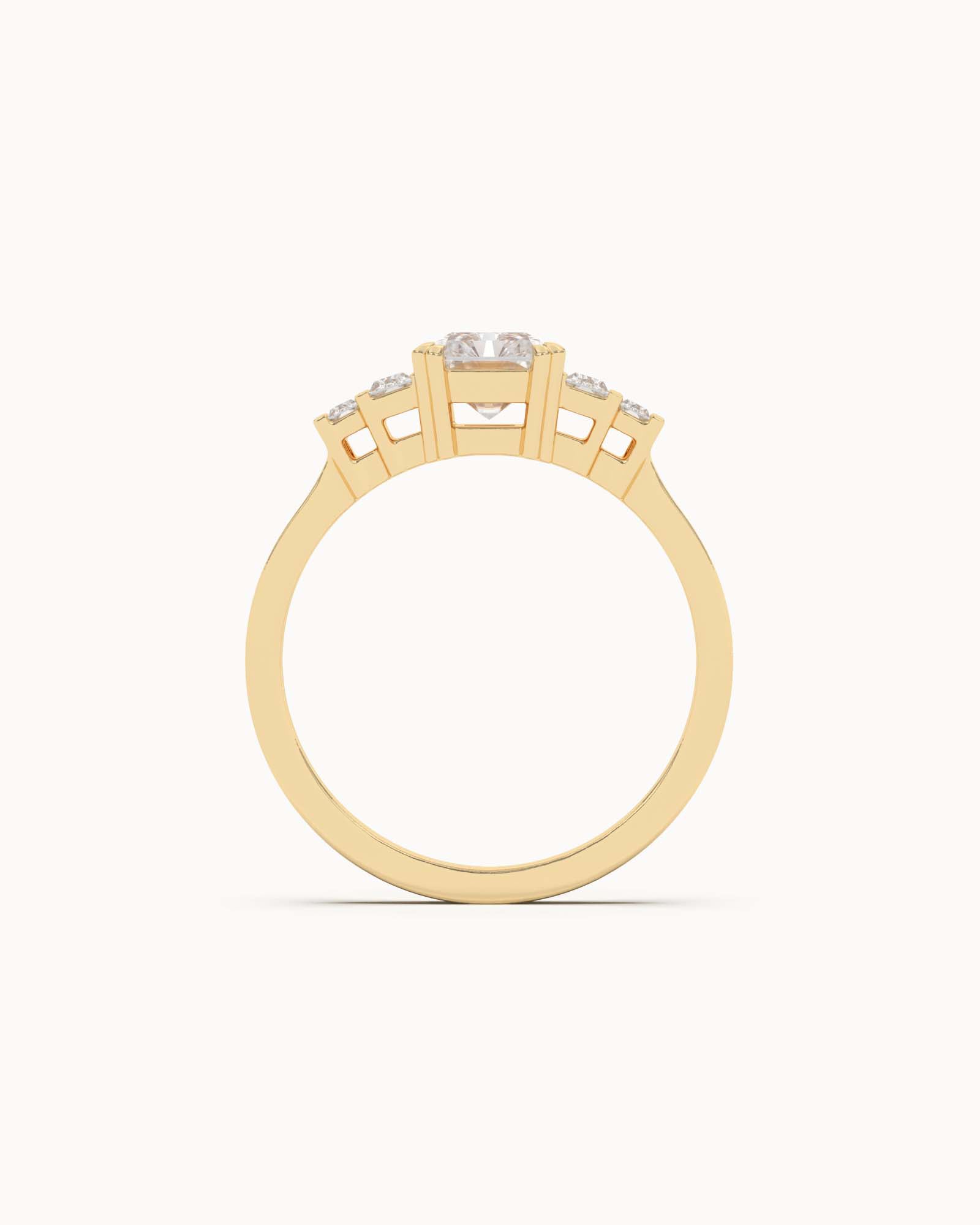 Lab Grown Diamond Geometric Five Stone Ring