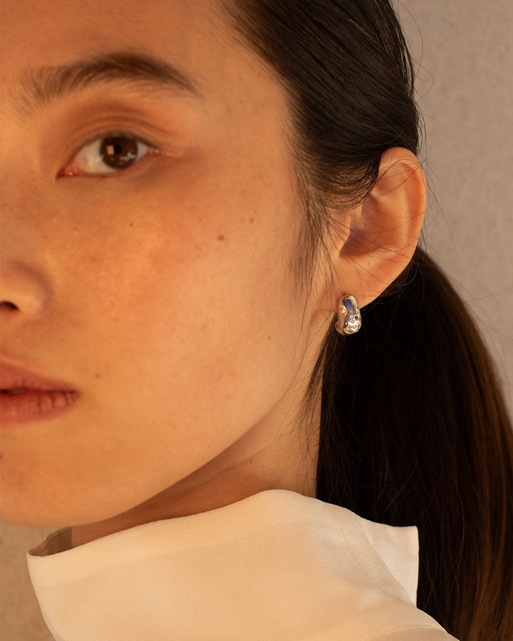 Celestial Diamond Huggie Hoop Earrings