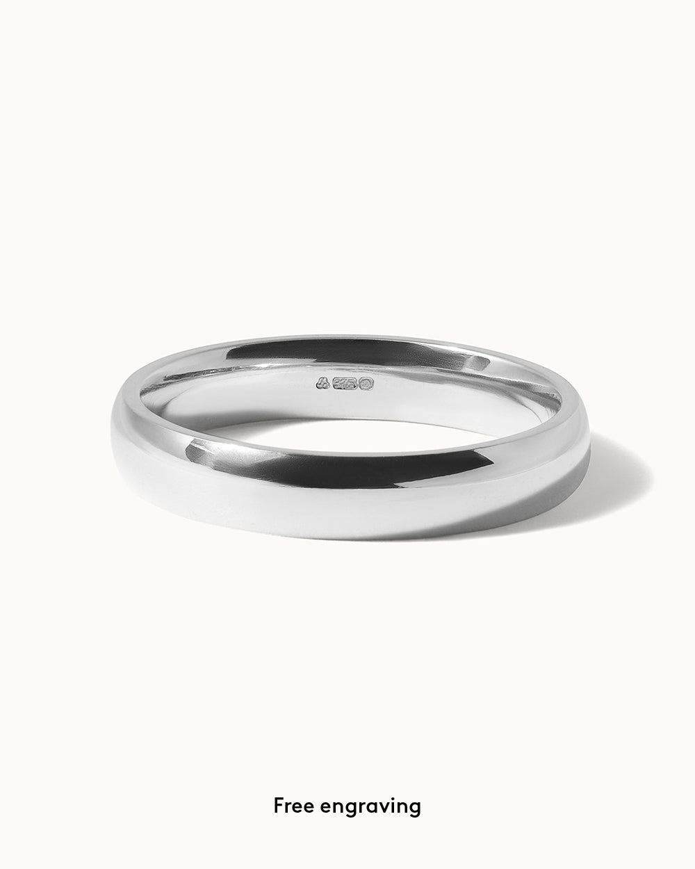 9ct White Gold Classic Ring - 4mm Band