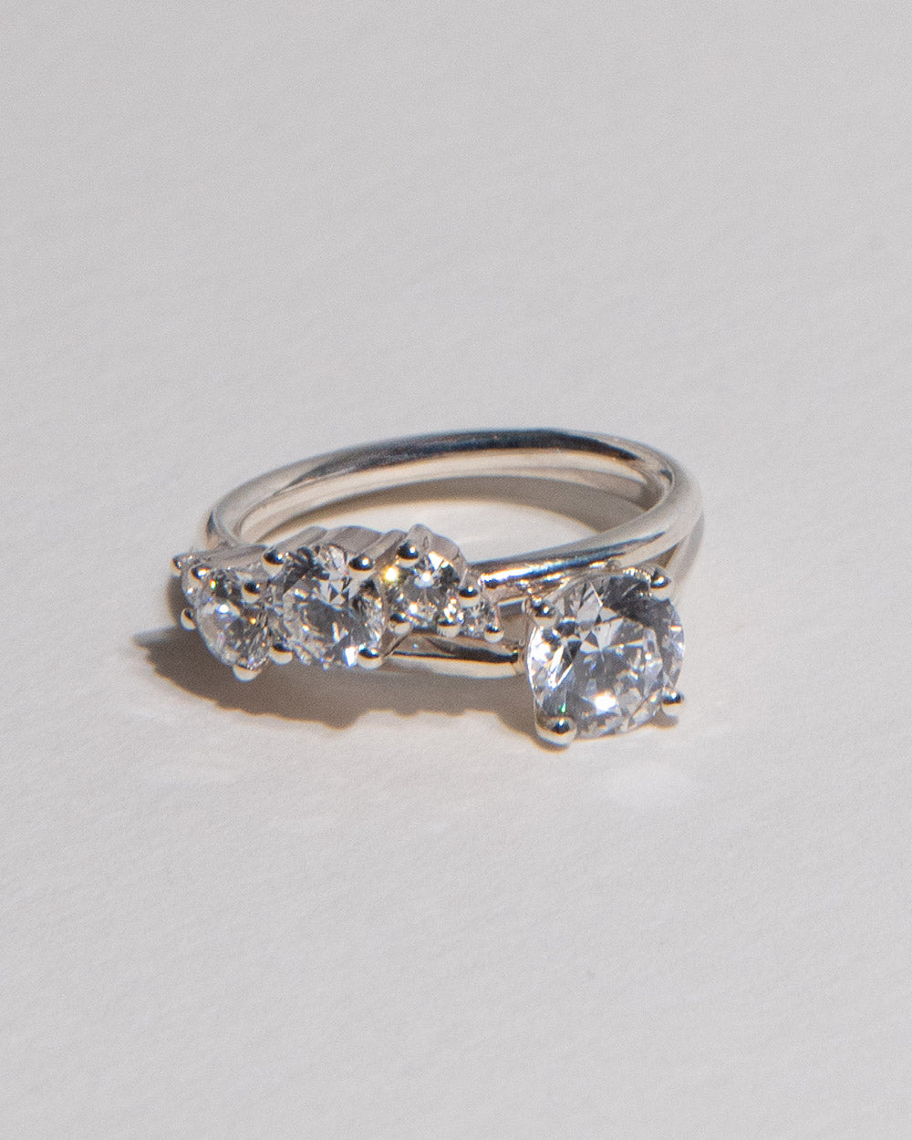18ct White Gold Lab Grown 0.5ct Diamond Cluster Ring front side view