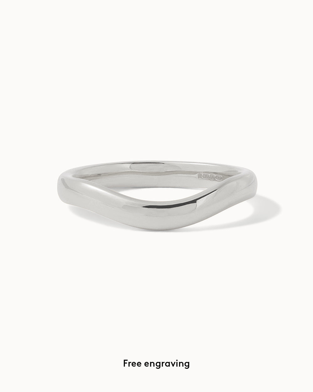 9ct White Gold Contour Ring on white background