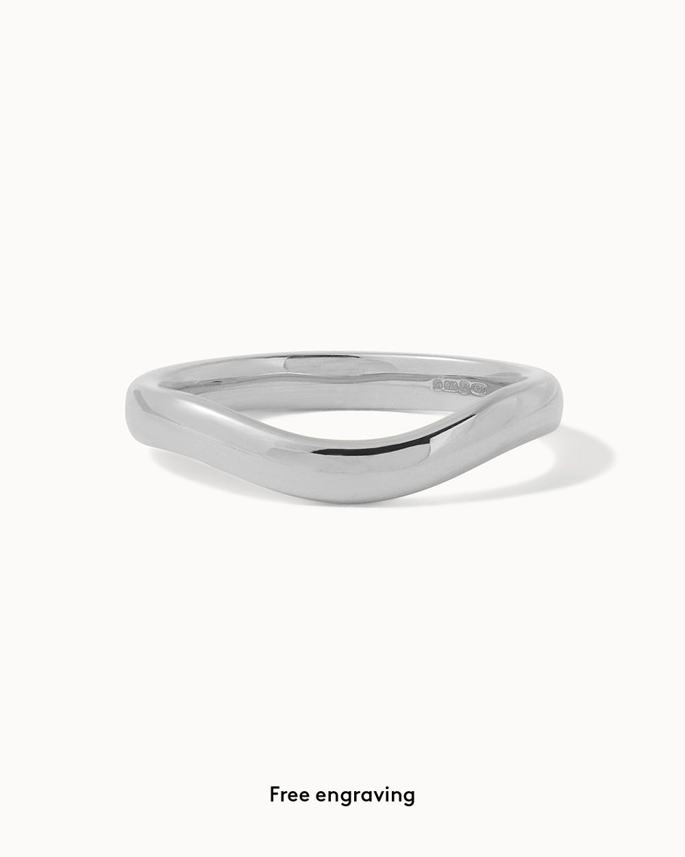 Platinum Contour Ring on white background