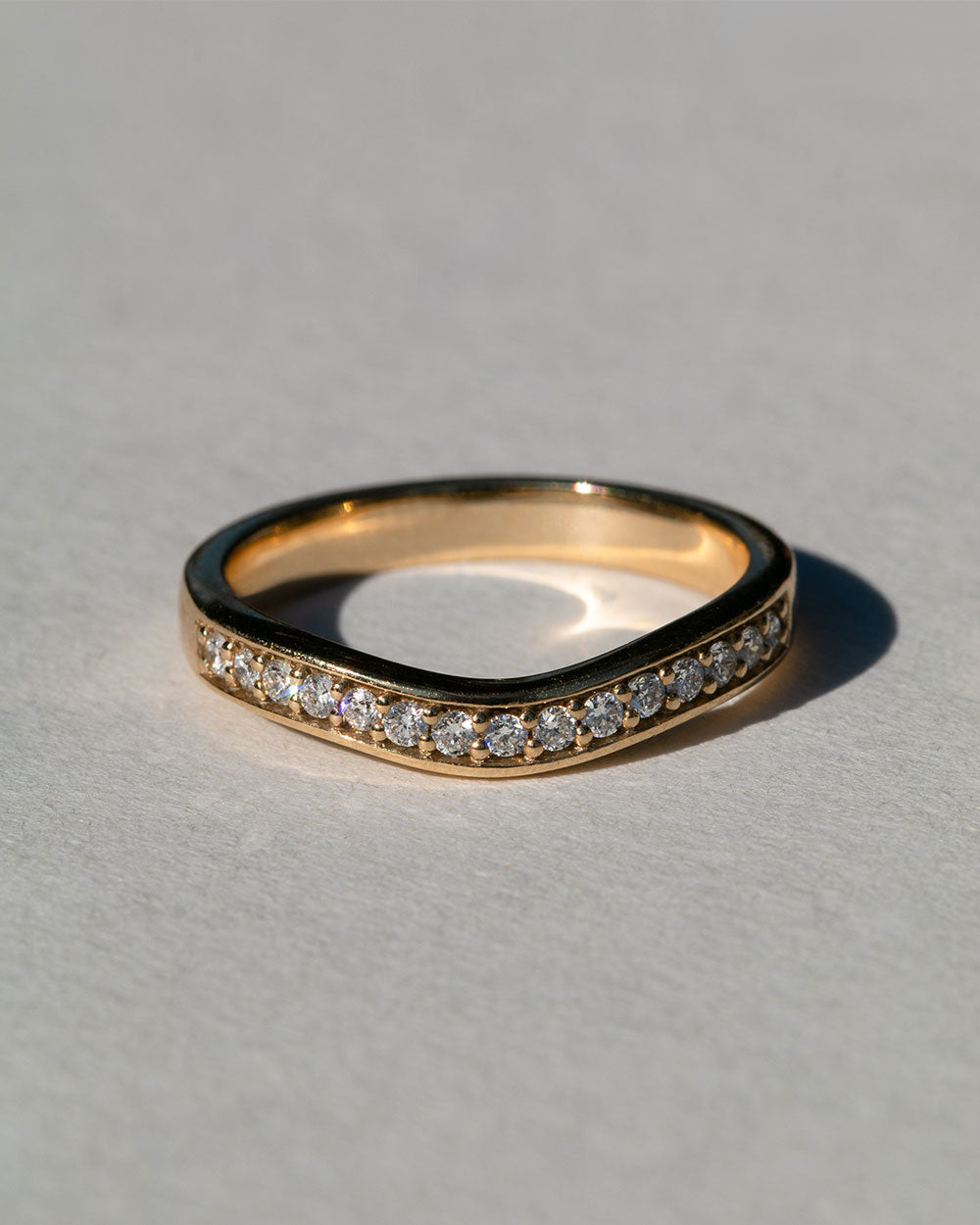 9ct Yellow Gold Diamond Contour Ring