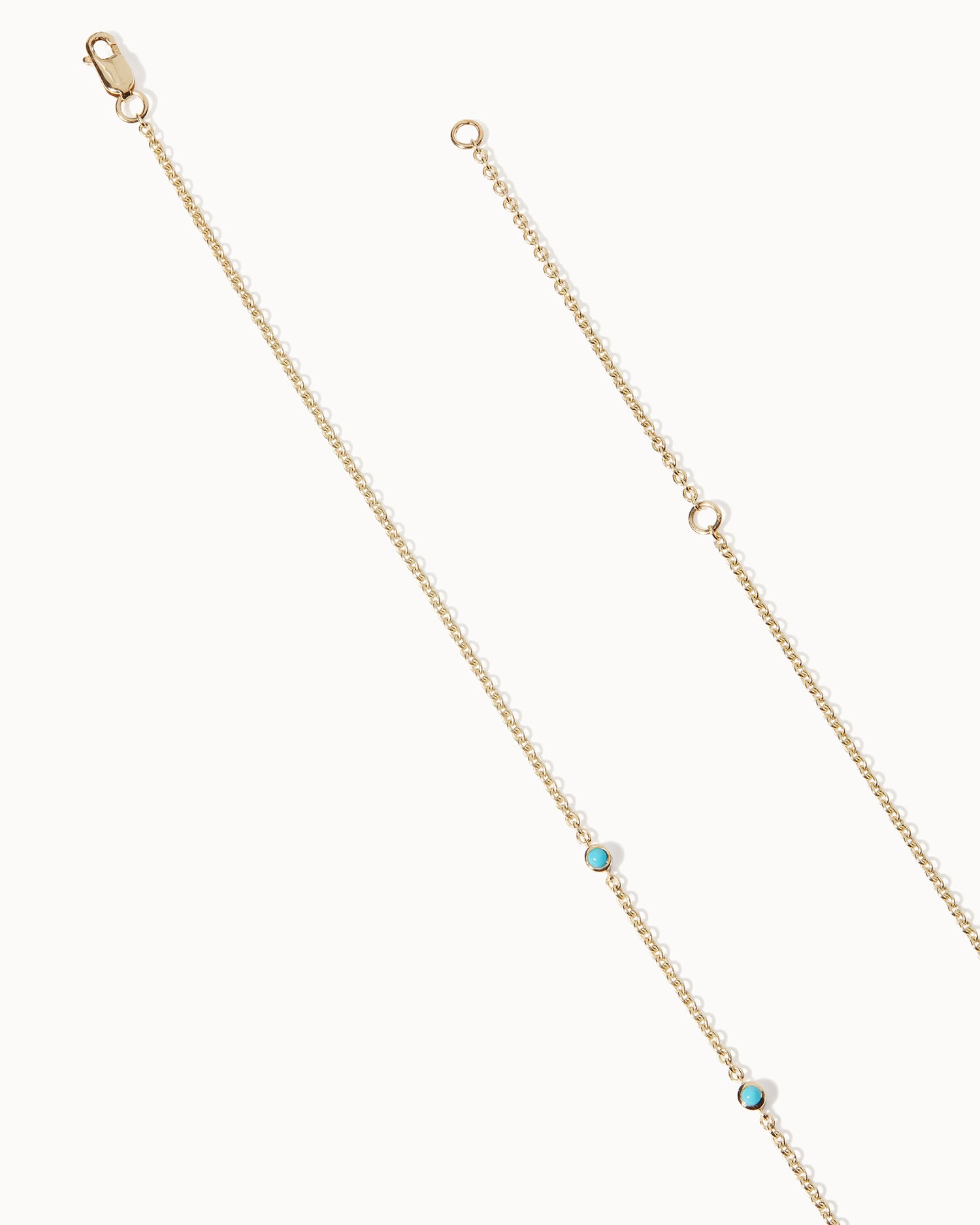 December Turquoise Birthstone Station Necklace